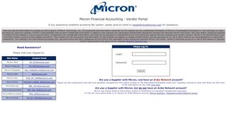 
                            10. Micron Financial Accounting - Vendor Portal - Micron ...