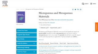 
                            13. Microporous and Mesoporous Materials - Journal - Elsevier