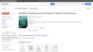 
                            11. MicroRNAs: Novel Biomarkers and Therapeutic Targets for Human Cancers - Google Books-Ergebnisseite