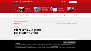 
                            8. Microsoft 2013 gratis per studenti Unical - Gazzetta del Sud