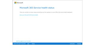 
                            8. Microsoft 365 Service health status - Office 365