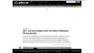 
                            4. Microsoft: Ab 1. Juli kein Skype mehr für ältere Windows-Phone ...