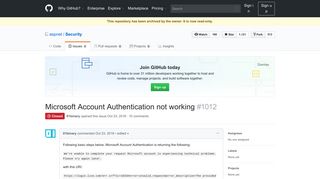 
                            8. Microsoft Account Authentication not working · Issue #1012 · aspnet ...