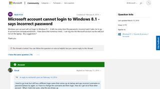 
                            10. Microsoft account cannot login to Windows 8.1 - says incorrect ...