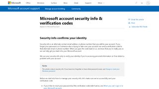 
                            11. Microsoft account security info & security codes - Microsoft Support