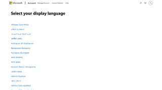 
                            8. Microsoft account | Select your display language