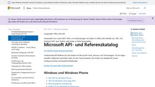 
                            10. Microsoft API- und Referenzkatalog - MSDN