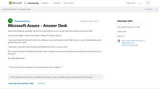 
                            2. Microsoft Assure - Answer Desk - Microsoft Community