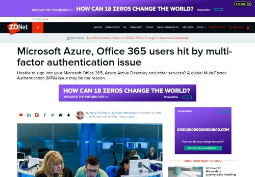 
                            8. Microsoft Azure, Office 365 users hit by multi-factor authentication issue