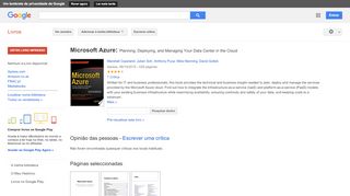 
                            7. Microsoft Azure: Planning, Deploying, and Managing Your Data ... - Resultado da pesquisa de livros do Google