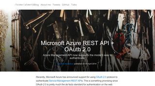 
                            9. Microsoft Azure REST API + OAuth 2.0 - Ahmet Alp Balkan