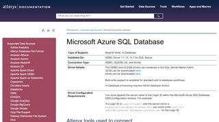 
                            9. Microsoft Azure SQL Database - Alteryx Help and Documentation
