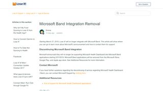 
                            9. Microsoft Band: About & How to Connect – Lose It! Support