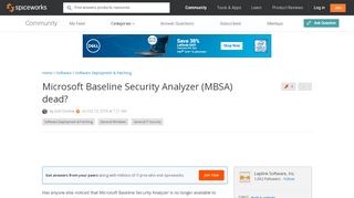 
                            6. Microsoft Baseline Security Analyzer (MBSA) dead? - Software ...