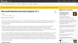 
                            10. Microsoft Baseline Security Analyzer V1.1 | Symantec Connect ...