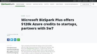 
                            13. Microsoft BizSpark Plus offers $120k Azure credits to startups, partners ...