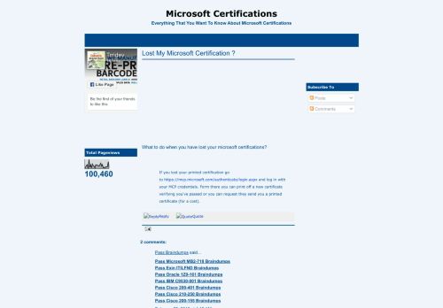 
                            9. Microsoft Certifications: Lost My Microsoft Certification ?