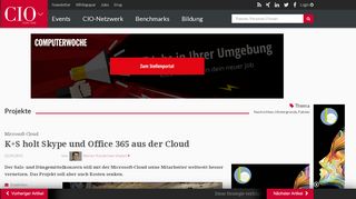 
                            13. Microsoft-Cloud: K+S holt Skype und Office 365 aus der Cloud - cio.de