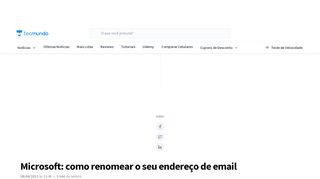 
                            1. Microsoft: como renomear o seu endereço de email - TecMundo