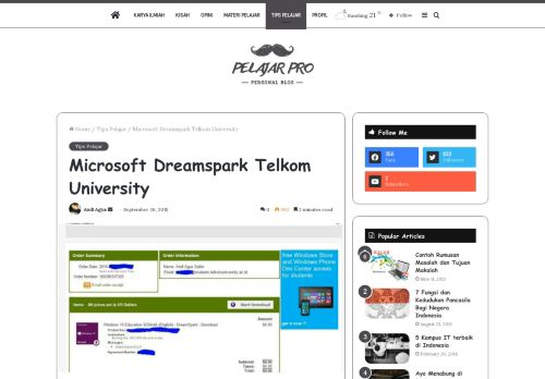 
                            13. Microsoft Dreamspark Telkom University – Pelajar Pro