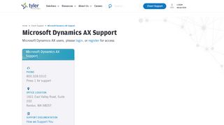 
                            8. Microsoft Dynamics AX Support | Tyler Technologies