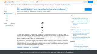 
                            3. Microsoft Edge prompts for authentication when debugging - Stack ...
