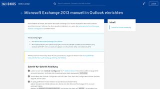 
                            12. Microsoft Exchange 2013 manuell in Outlook einrichten - 1&1 IONOS ...