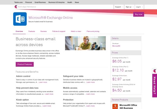 
                            13. Microsoft® Exchange Online by Microsoft® | Telstra Apps Marketplace