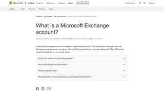 
                            2. Microsoft Exchange Server account - Office Support - Office 365