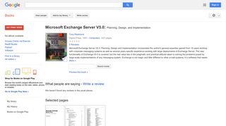 
                            12. Microsoft Exchange Server V5.0: Planning, Design, and Implementation