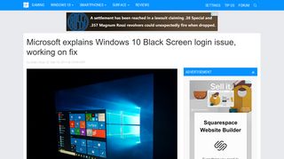 
                            10. Microsoft explains Windows 10 Black Screen login issue, working on ...