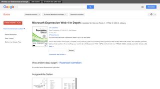 Microsoft Expression Web 4 In Depth: Updated for Service Pack 2 - ... - Google Books-Ergebnisseite