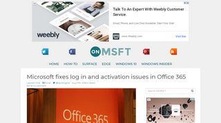 
                            13. Microsoft fixes log in and activation issues in Office 365 OnMSFT.com
