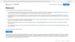 
                            1. Microsoft for Nonprofits - Register