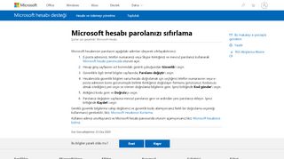 
                            1. Microsoft hesabı parolanızı sıfırlama