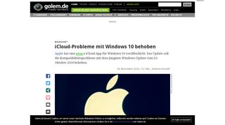 
                            9. Microsoft: iCloud-Probleme mit Windows 10 behoben - Golem.de