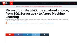 
                            9. Microsoft Ignite 2017: It's all about choice, from SQL Server 2017 to ...