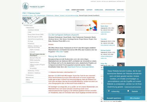 
                            6. Microsoft Imagine (ehemals DreamSpark): ITSC - IT-Service-Center