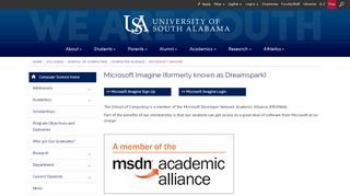 
                            11. Microsoft Imagine - University of South Alabama