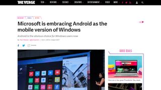 
                            13. Microsoft is embracing Android as the mobile version of ...