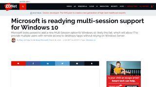 
                            12. Microsoft is readying multi-session support for Windows 10  ...