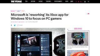 
                            13. Microsoft is 'reworking' its Xbox app for Windows 10 to focus on PC ...