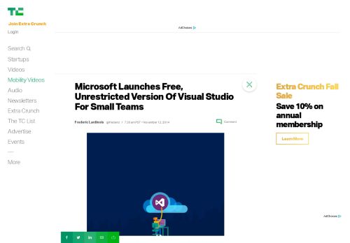 
                            11. Microsoft Launches Free, Unrestricted Version Of Visual Studio For ...