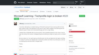 
                            10. Microsoft Learning / Techprofile login is broken · Issue #828 ... - GitHub