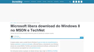 
                            13. Microsoft libera download do Windows 8 no MSDN e TechNet ...