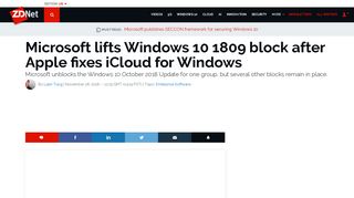 
                            9. Microsoft lifts Windows 10 1809 block after Apple fixes iCloud for ...