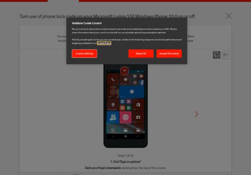 
                            11. Microsoft Lumia 550 - Turn use of phone lock code on or off ...