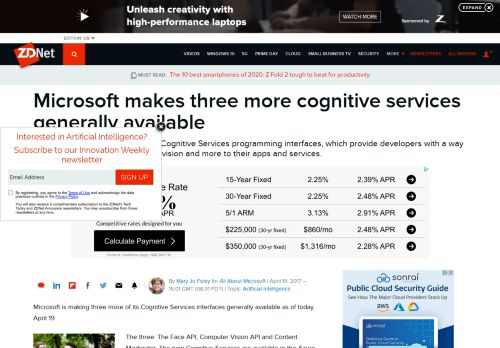 
                            13. Microsoft makes three more cognitive services generally available ...