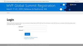 
                            4. Microsoft MVP Global Summit 2019 - Login - Login page