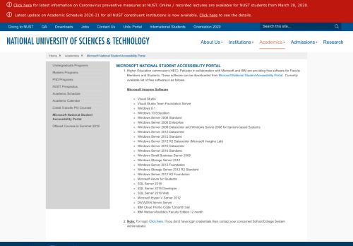 
                            9. Microsoft National Student Accessibility Portal - NUST